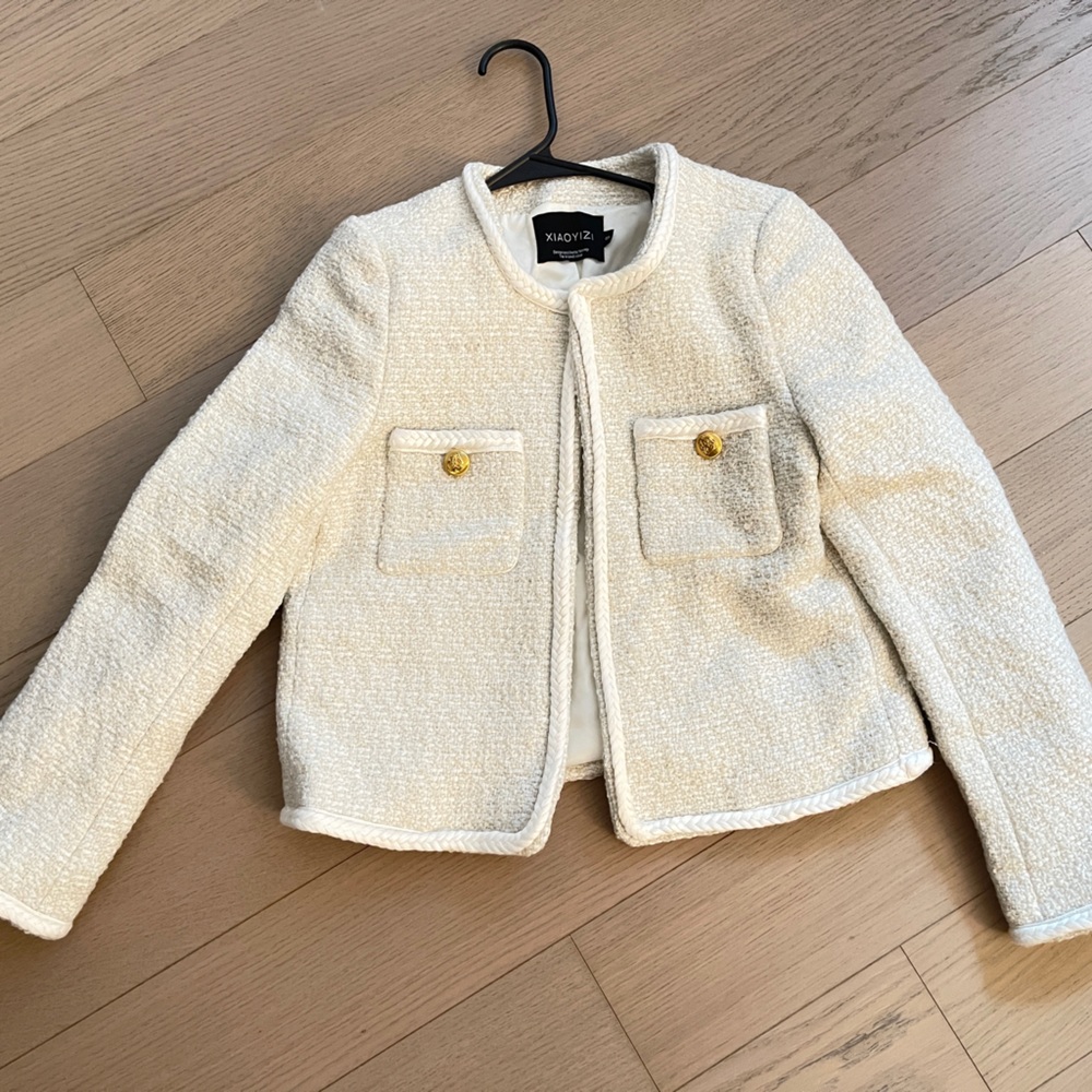 White tweed jacket